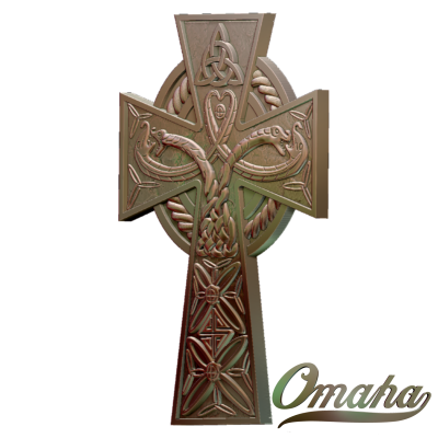 Custom derby cover design - cross with rope and snakes