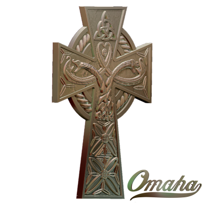 Custom derby cover design - cross with rope and snakes