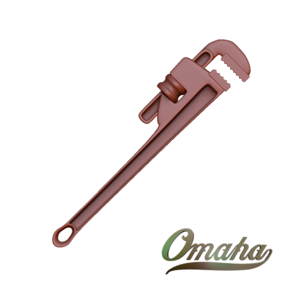 Custom derby cover design - pipe wrench