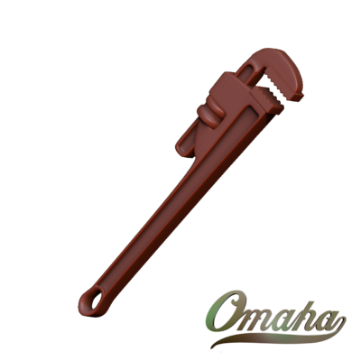 Custom derby cover design - pipe wrench