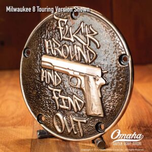 Fuck Around and Find Out with Pistol Custom Derby Cover