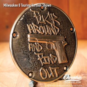 Fuck Around and Find Out with Pistol Custom Derby Cover