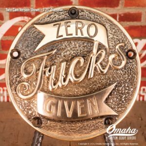 Zero Fucks Given custom derby cover for Harley Davidson Motorcycles