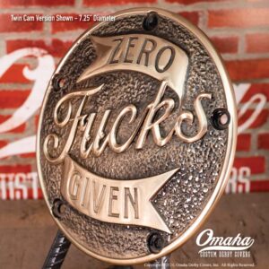 Zero Fucks Given custom derby cover for Harley Davidson Motorcycles