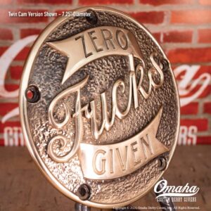 Zero Fucks Given custom derby cover for Harley Davidson Motorcycles