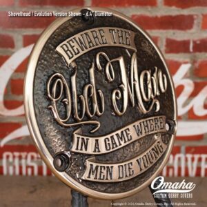 Beware The Old Man Custom Derby Cover for Harley-Davidson Shovelhead and Evolution motorcycles