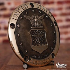United States Air Force Harley Davidson Custom Derby Cover with original USAF logo cast in Bronze -Right View