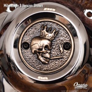 Custom timing cover for harley davidson Milwaukee 8 motor with Skeleton King design