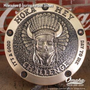 Hoka Hey Motorcycle Challenge Custom Derby Cover Hand Cast Bronze Catalog Version