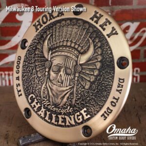 Hoka Hey Motorcycle Challenge Custom Derby Cover Hand Cast Bronze Catalog Version