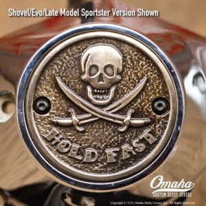 Custom Timing Cover - Jolly Roger and Hold Fast Lettering