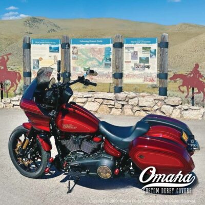 Harley Davidson El Diablo motorcycle customized with decorative derby cover from Omaha Derby Covers