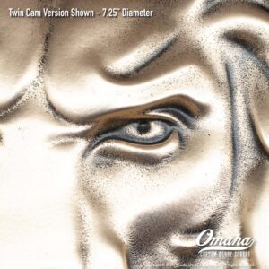 Custom derby cover for Harley-Davidson motorcycle with Lion Head design