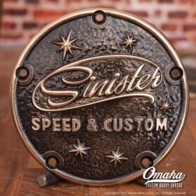 Custom derby cover for Harley davidson motorcycle