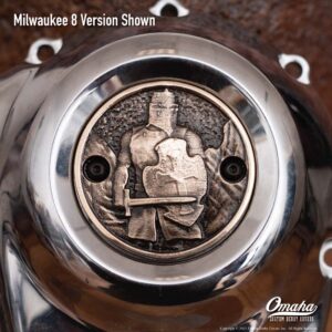Custom timing cover for harley davidson milwaukee 8 motor with Christian warrior / Knight Templar design
