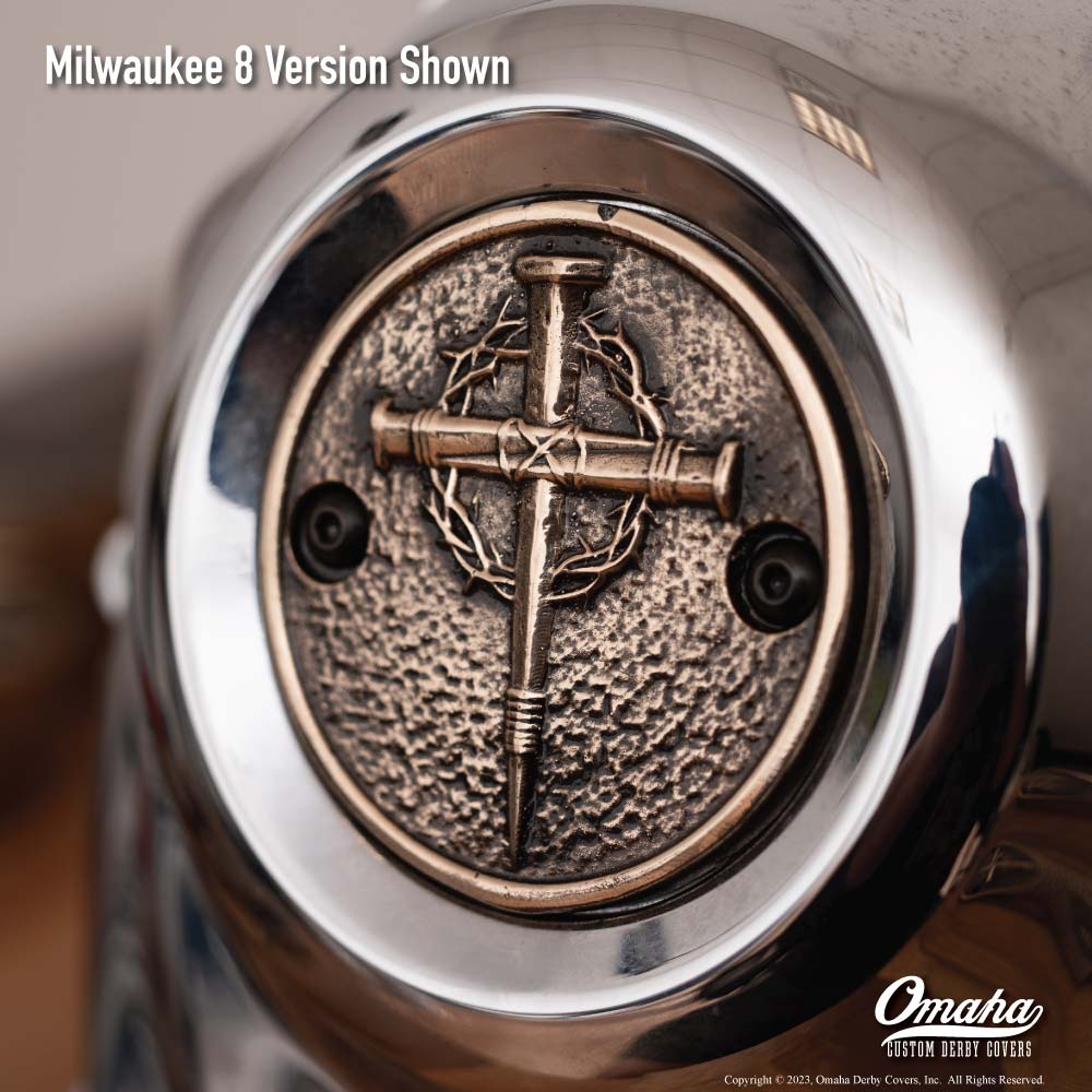 Custom timing cover for harley davidson Milwaukee 8 motor with Nail Cross design
