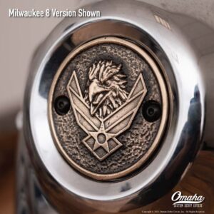 Custom timing cover for harley davidson Milwaukee 8 motor with US air force insignia and eagle design
