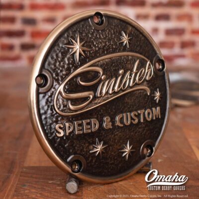 Custom derby cover for Harley davidson motorcycle