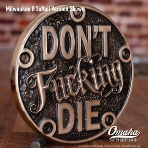 Harley-Davidson Custom derby cover with don't fucking die design