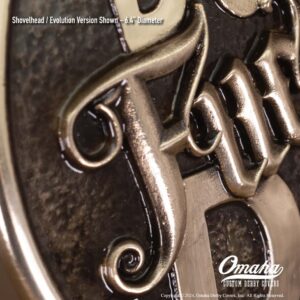 Custom derby cover for Harley-Davidson motorcycles with Don't Fucking Die sculpted lettering