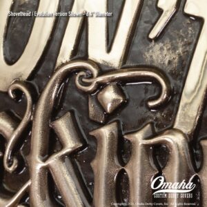 Custom derby cover for Harley-Davidson motorcycles with Don't Fucking Die sculpted lettering