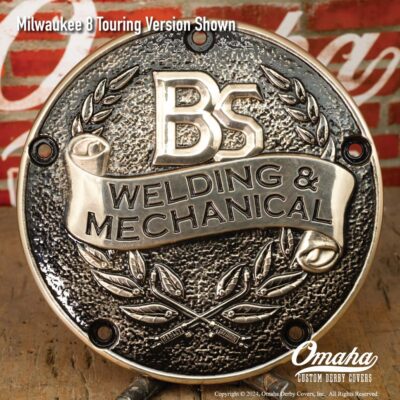 Bronze custom derby cover for Harley-Davidson motorcycle