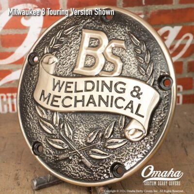 Bronze custom derby cover for Harley-Davidson motorcycle