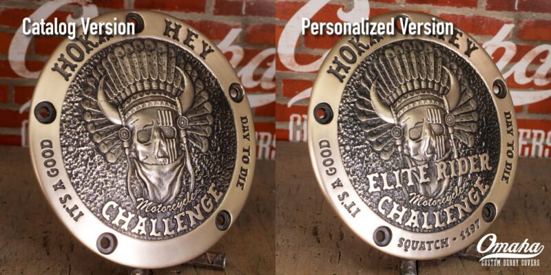 Hoka Hey Custom Derby Covers comparison between catalog version and personalized version