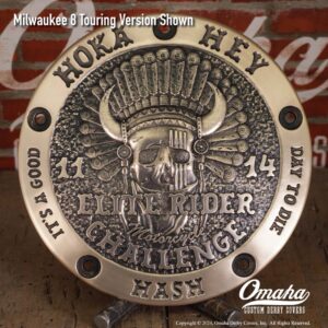 Hoka Hey Motorcycle Challenge Custom Derby Cover Hand Cast Bronze Personalized Version