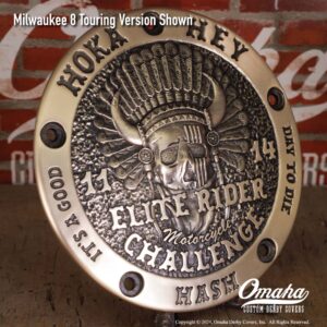 Hoka Hey Motorcycle Challenge Custom Derby Cover Hand Cast Bronze Personalized Version