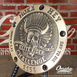 Custom Harley-Davidson Derby Cover for Hoka Hey Motorcycle Challenge