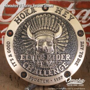 Hoka Hey Motorcycle Challenge Custom Derby Cover Hand Cast Bronze Personalized Version