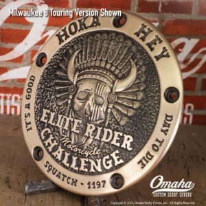 Hoka Hey Motorcycle Challenge Custom Derby Cover Hand Cast Bronze Personalized Version