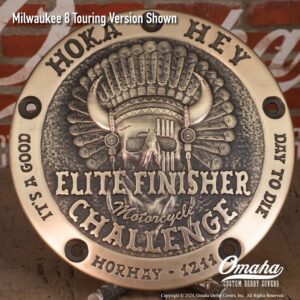Hoka Hey Motorcycle Challenge Custom Derby Cover Hand Cast Bronze Personalized Version