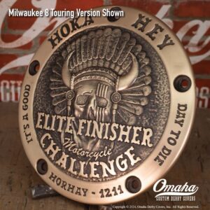 Hoka Hey Motorcycle Challenge Custom Derby Cover Hand Cast Bronze Personalized Version