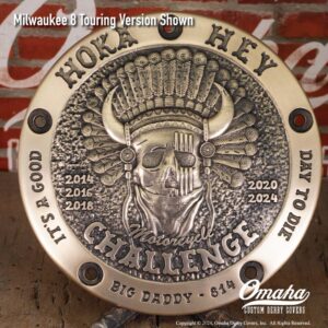 Hoka Hey Motorcycle Challenge Custom Derby Cover Hand Cast Bronze Personalized Version