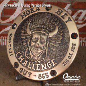 Hoka Hey Motorcycle Challenge Custom Derby Cover Hand Cast Bronze Personalized Version