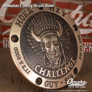 Hoka Hey Motorcycle Challenge Custom Derby Cover Hand Cast Bronze Personalized Version