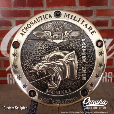 Custom Derby Cover for Harley-Davidson. Aeronautica Militare - Pantere Nere - Italian Air Force
