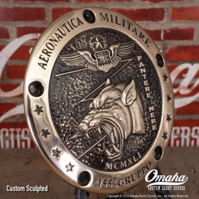 Custom Derby Cover for Harley-Davidson. Aeronautica Militare - Pantere Nere - Italian Air Force