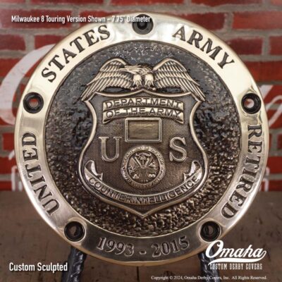 US Army Counterintelligence Custom Derby Cover for Harley-Davidson Motorcycle