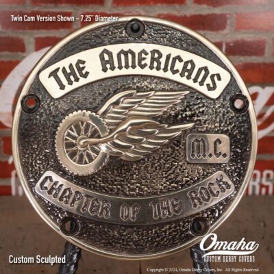 The Americans MC Custom derby cover for Harley-Davidson motorcycle