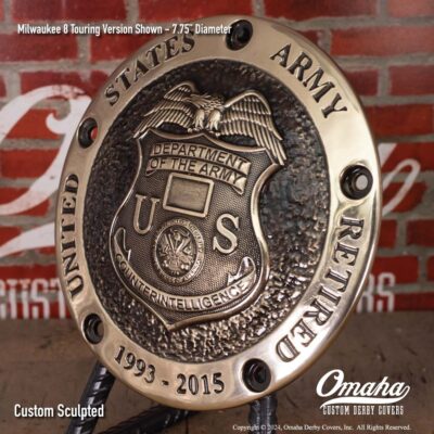 US Army Counterintelligence Custom Derby Cover for Harley-Davidson Motorcycle