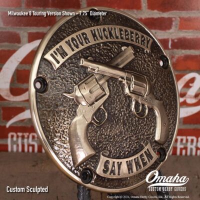 Tombstone Val Kilmer tribute custom derby cover for Harley-Davidson motorcycles.