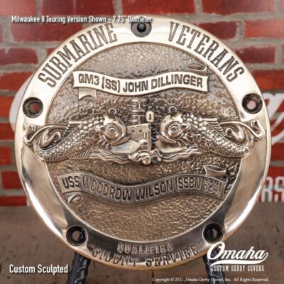 US Navy Submarine Veteran custom derby cover for Harley-Davidson motorcycles