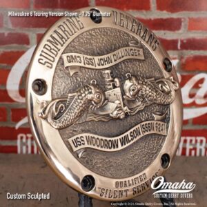 US Navy Submarine Veteran custom derby cover for Harley-Davidson motorcycles