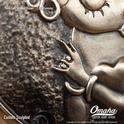 Betty Boop Custom Sculpted Bronze Derby Cover for Harley-Davidson Motorcycle