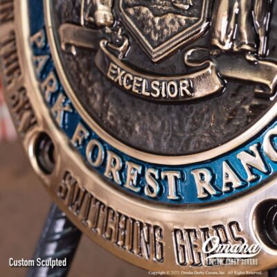 Custom sculpted derby cover for Harley-Davidson motorcycle