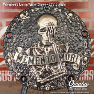 Memento Mori custom derby cover for Harley-Davidson motorcycles
