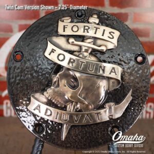 Fortis Fortuna Adiuvat Custom Derby Cover for Harley-Davidson Motorcycles